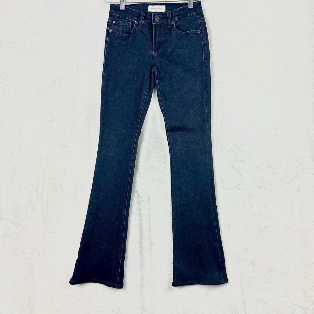 Henry & Belle Womens Jeans 25 Dark Wash‎ Stretch Denim 30.5" Inseam Micro Flare